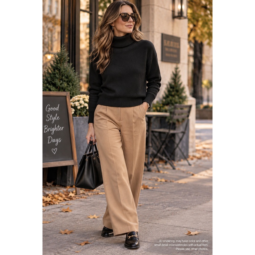 Kallspin XL Turtleneck Sweater Black Merino Wool Blend Minimalist Quiet Luxury